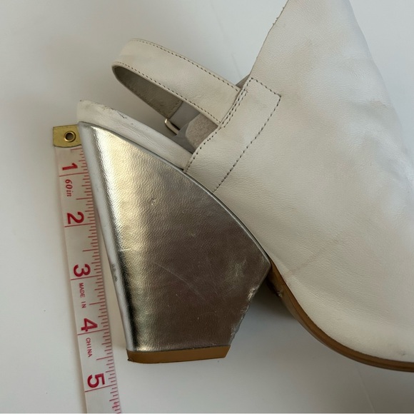 Jeffery Campbell Ebba Soft White Leather open toe Metallic Silver Wedge heel 7.5 - Picture 6 of 12
